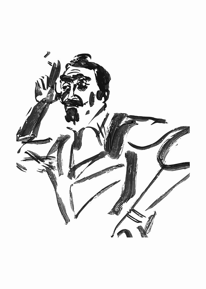 Artist and painting