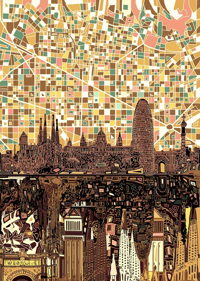 barcelona city abstract 2