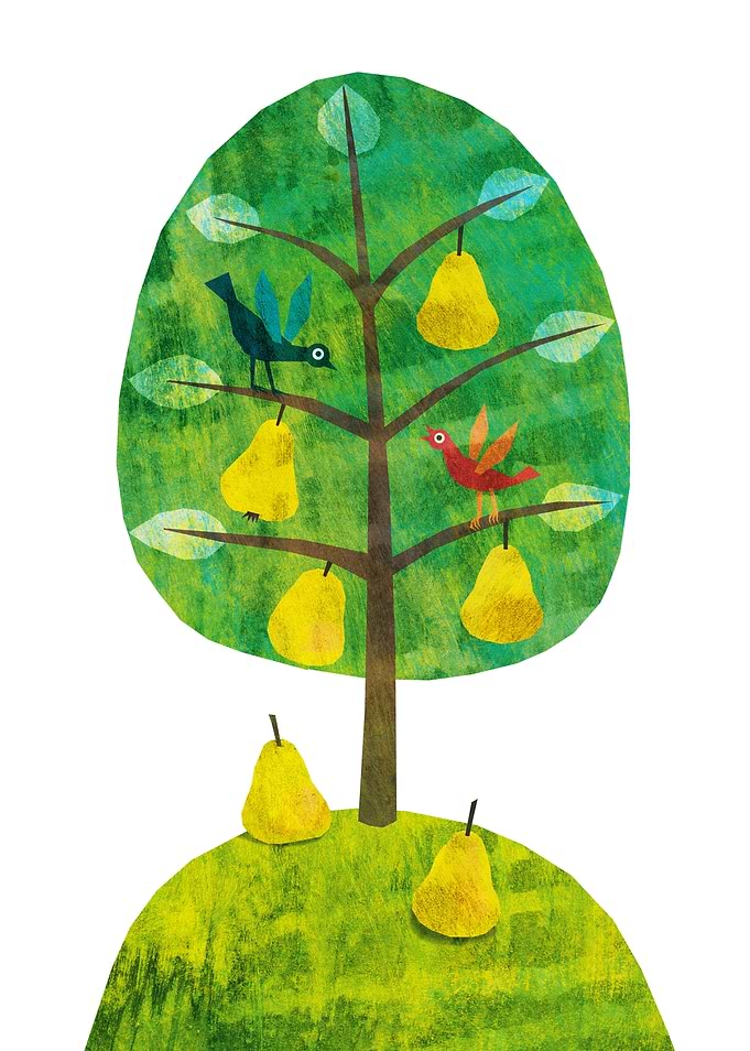 Birds on Summer Pear Tree