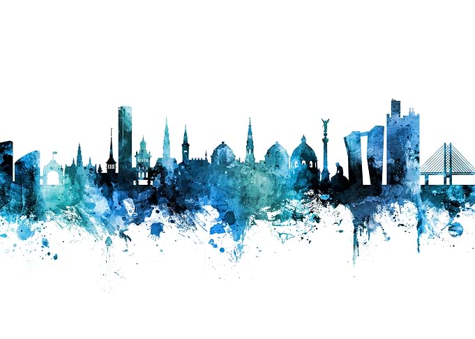 Copenhagen Denmark Skyline