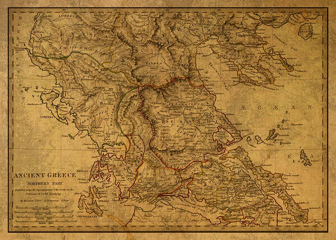 Northern Greece Old Map