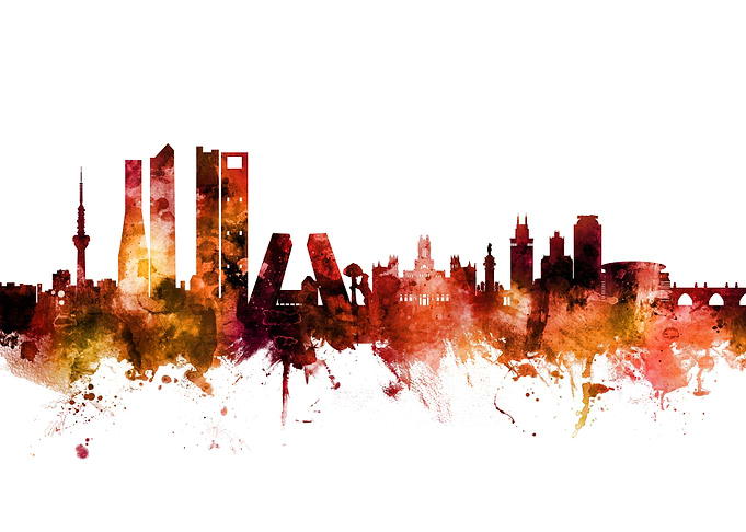 Madrid Spain Skyline