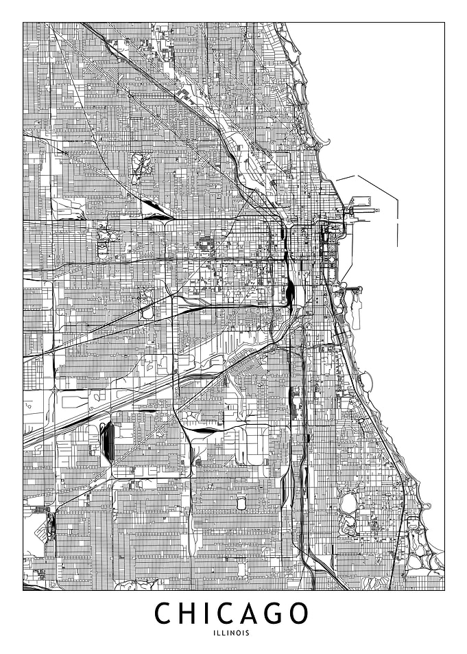 Chicago White Map