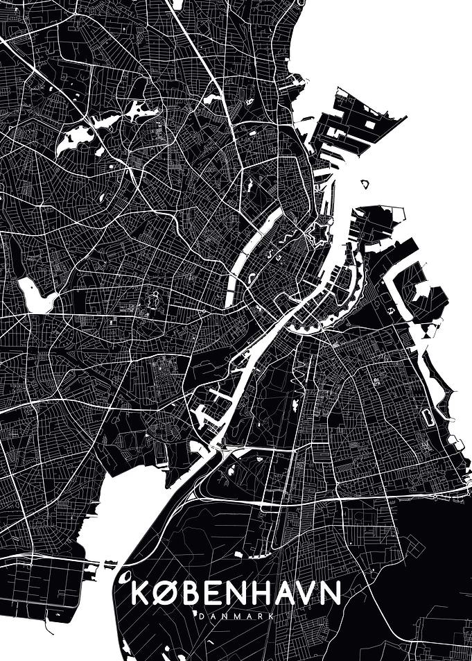 Copenhagen map black