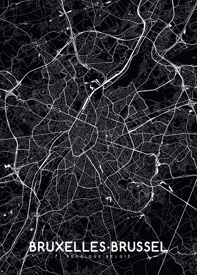 Bruxelles map black