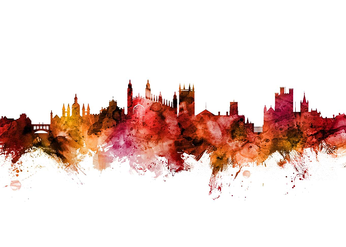 Cambridge England Skyline