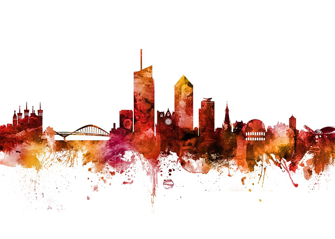 Lyon France Skyline