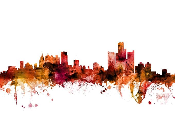 Detroit Michigan Skyline