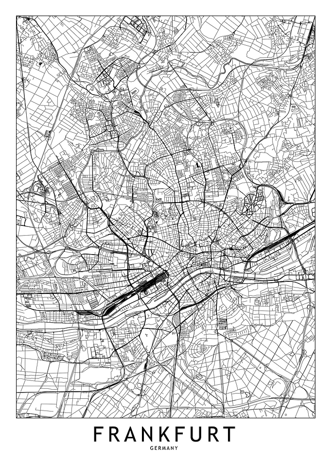 Frankfurt White Map