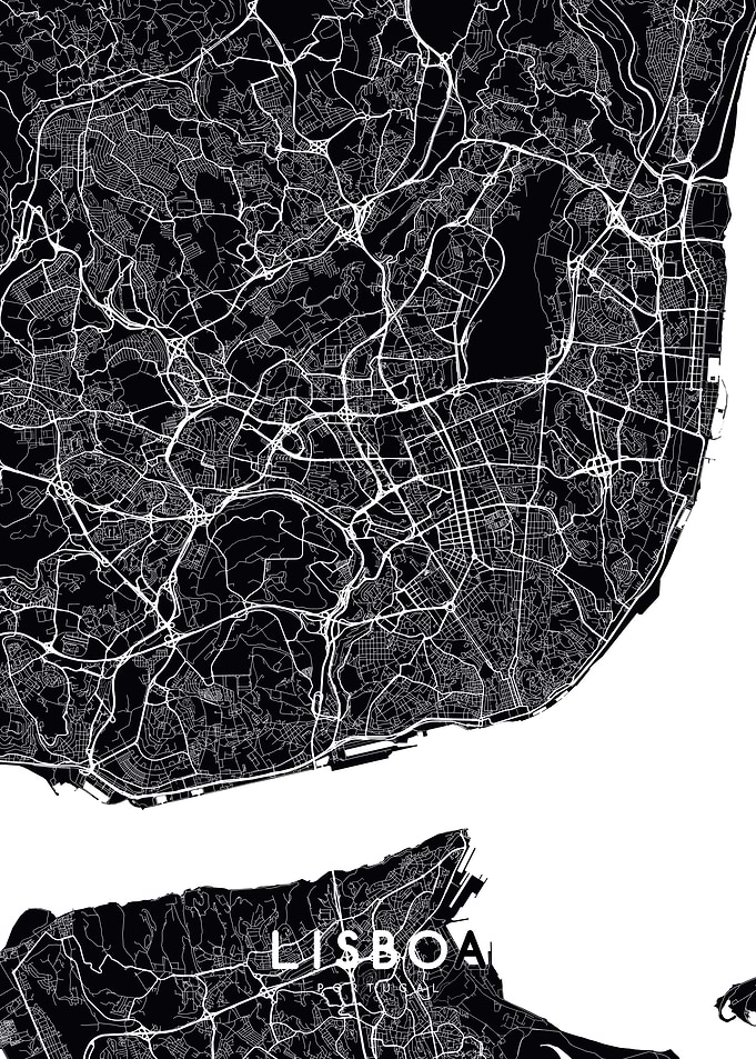Lisboa map black