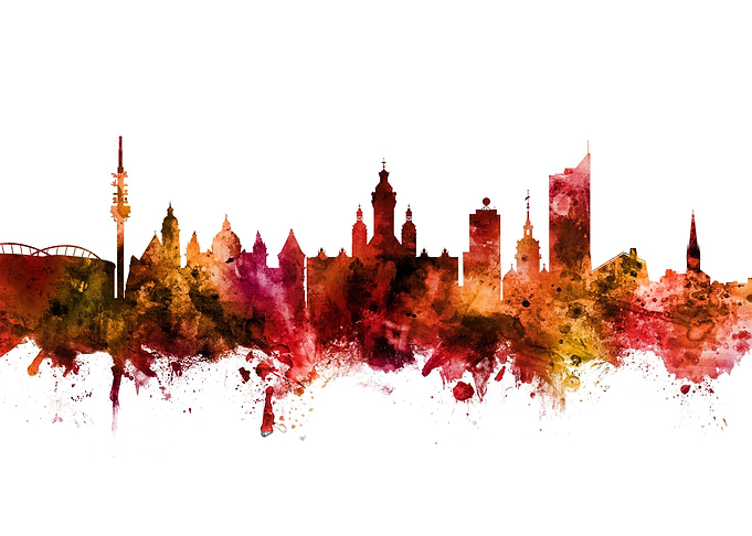 Leipzig Germany Skyline