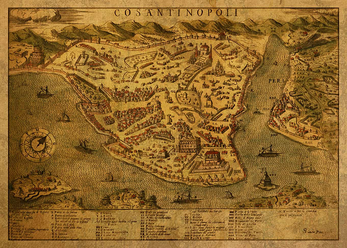 Old Map of Istanbul 1573