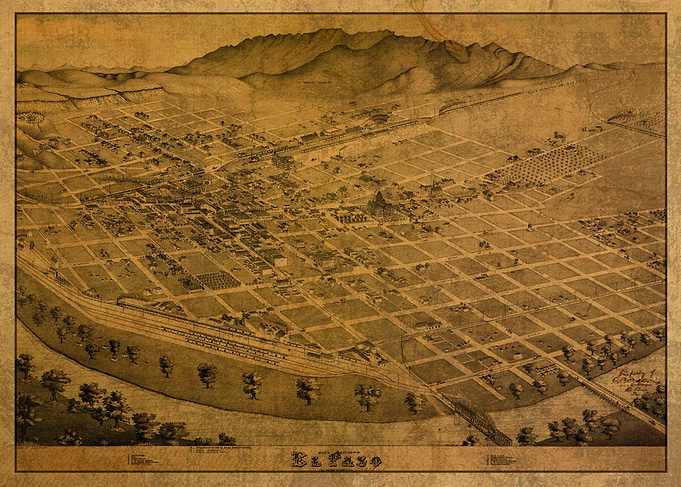 Map of El Paso Texas 1886