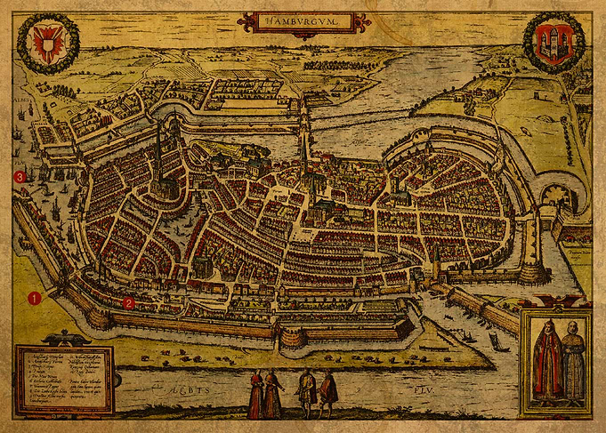 Map of Hamburg 1600