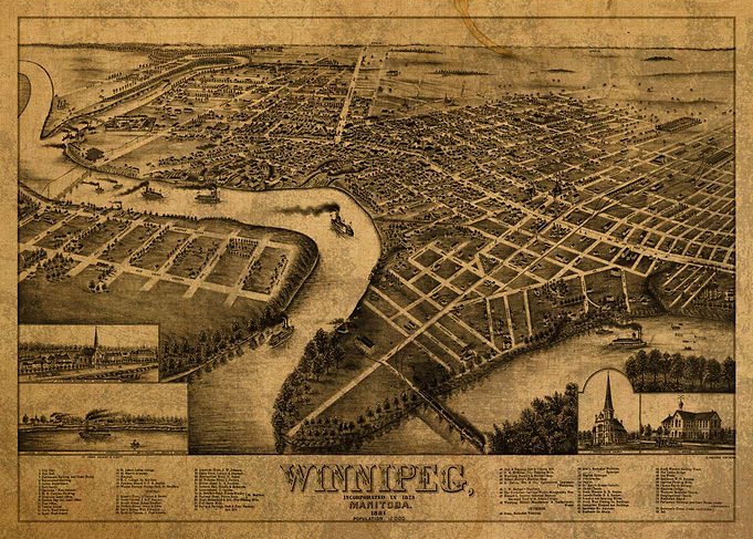 Map of Winnipeg 1881