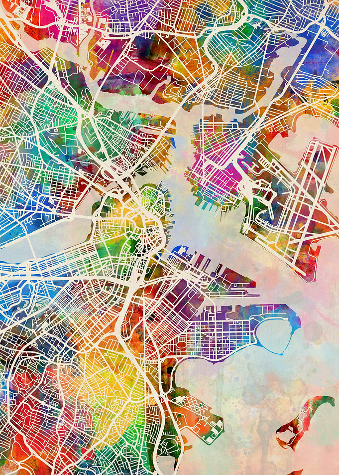 Boston Map Watercolor