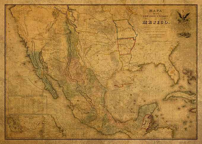Map of Mexico 1847