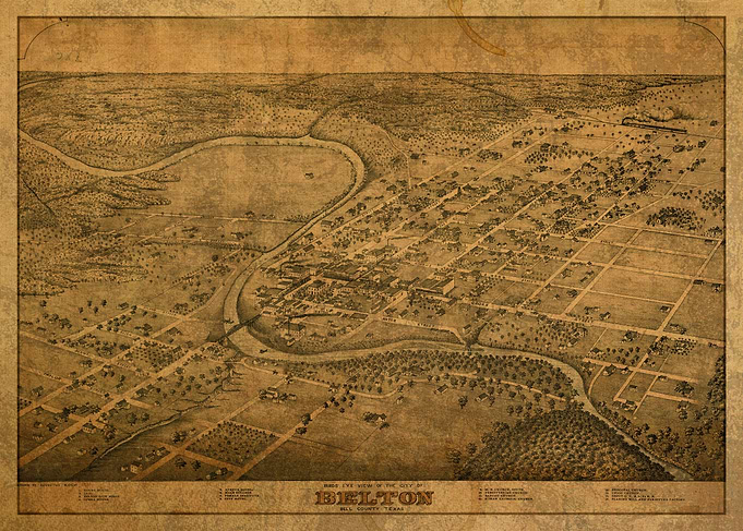 Map of Belton Texas 1881
