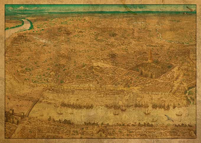 Map of Seville Spain 1519