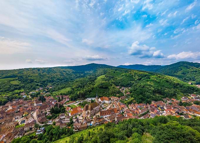Green field from drone