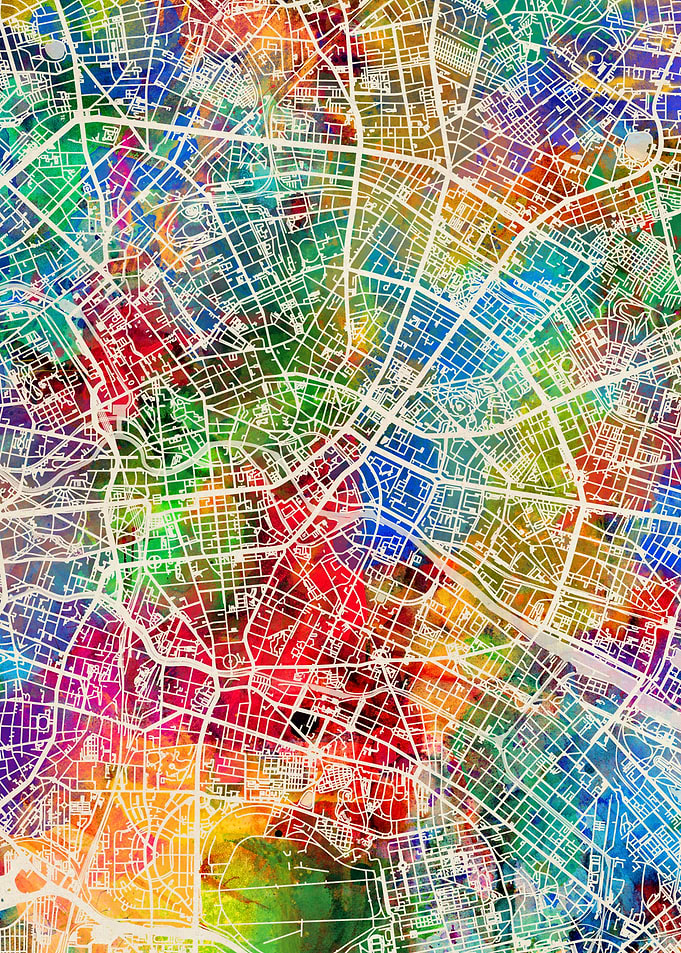 Berlin Map Watercolor