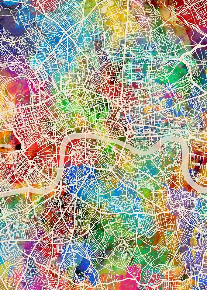 London Map Watercolor