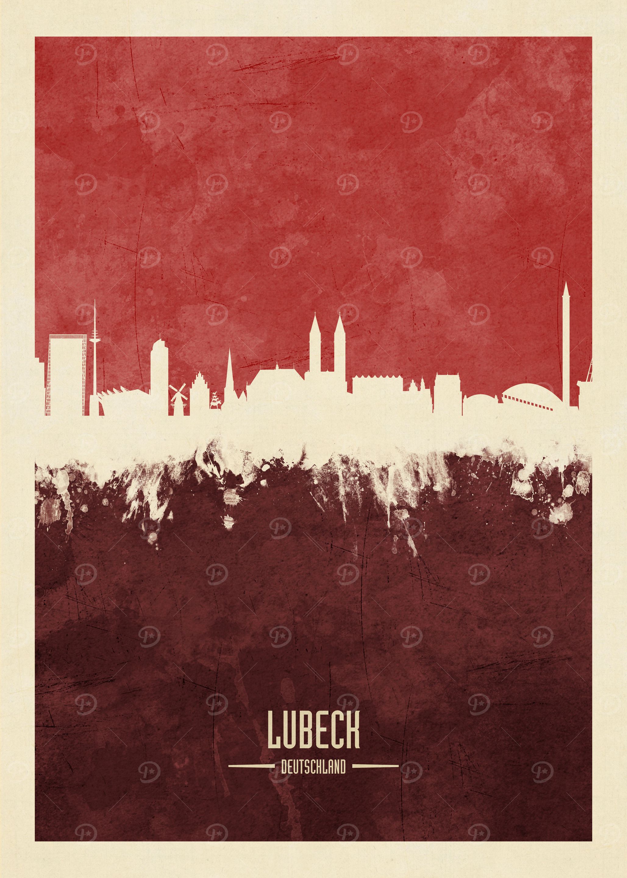 Lubeck Germany Skyline