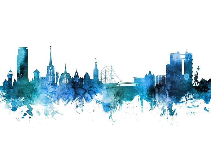 Halmstad Sweden Skyline