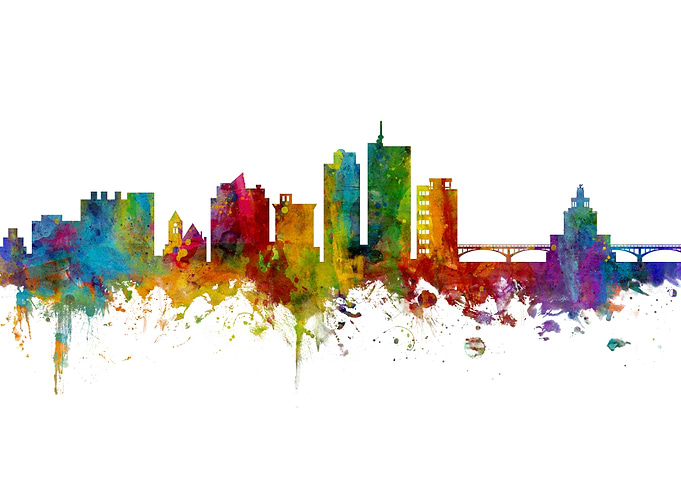 Cedar Rapids Iowa Skyline