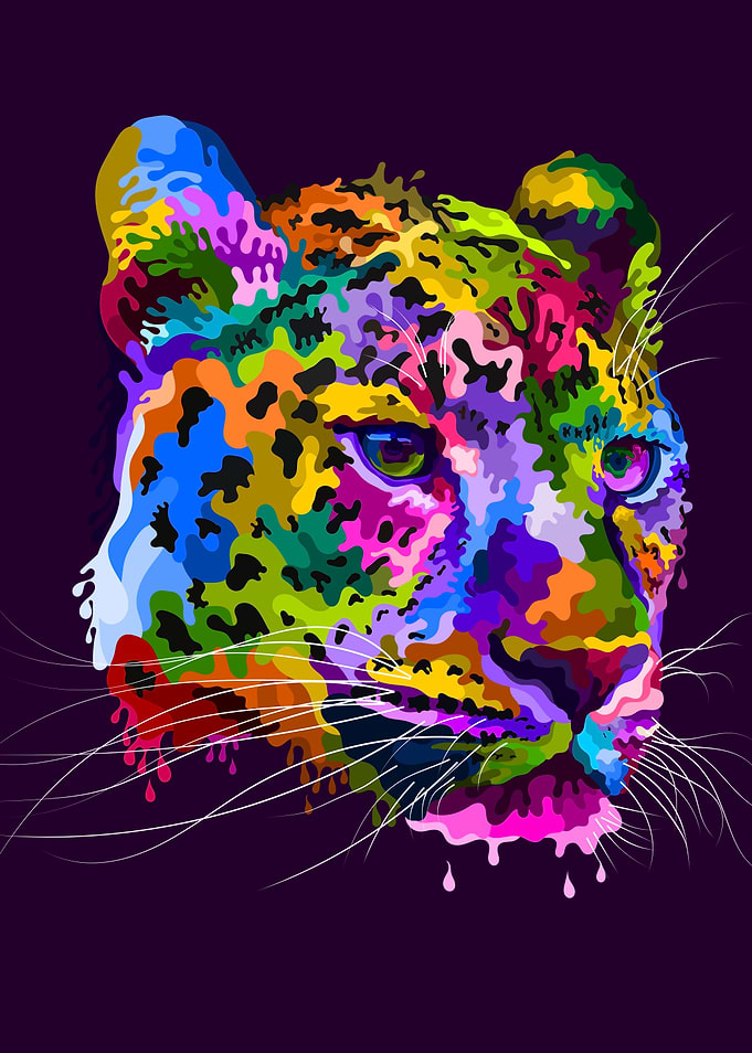 colorful ceetah heads melt