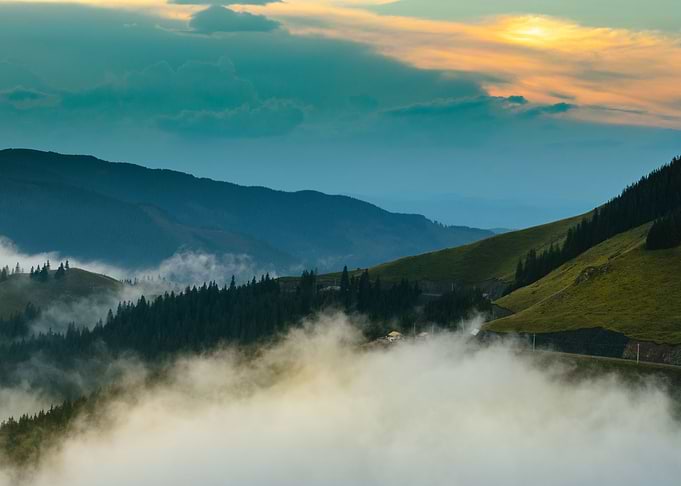 Sunset in the mountains
