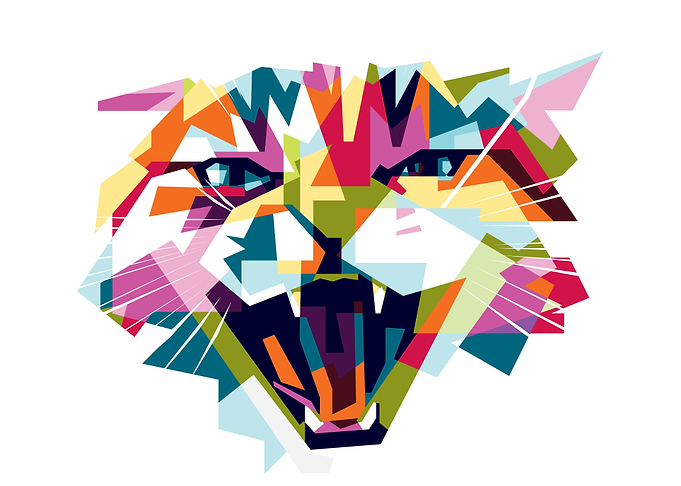 colorful crazy cat