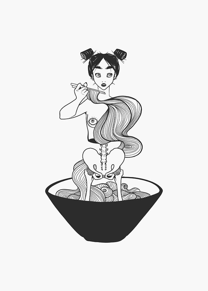 Ramen Noodles Bone Girl