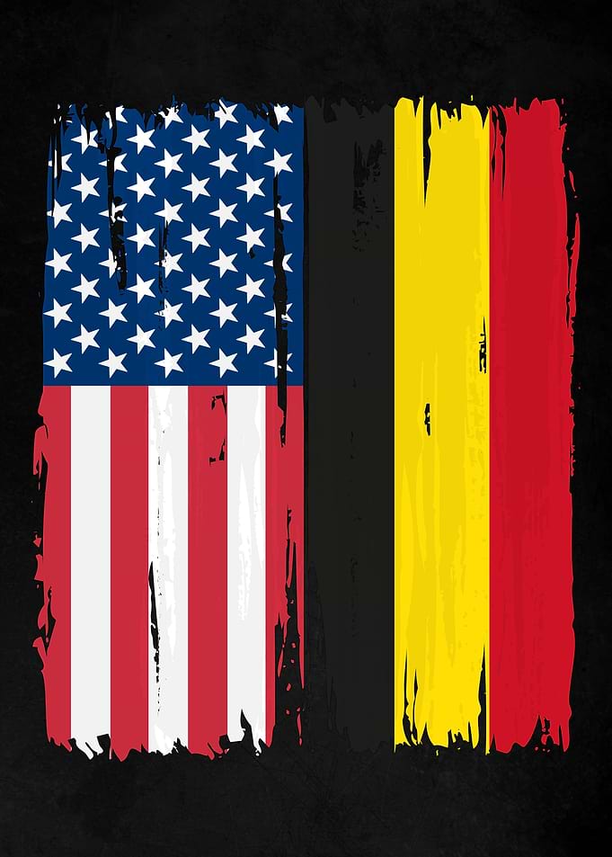 USA Belgium Split Flag
