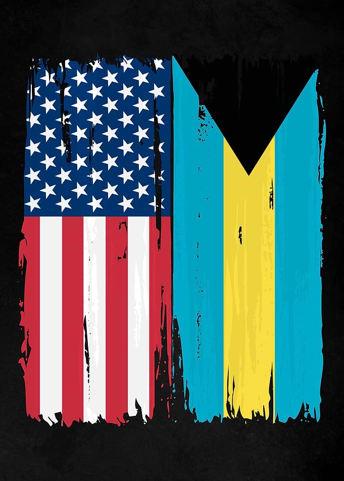 USA Bahamas Split Flag