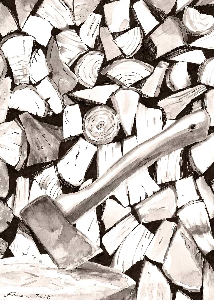 Axe and firewood