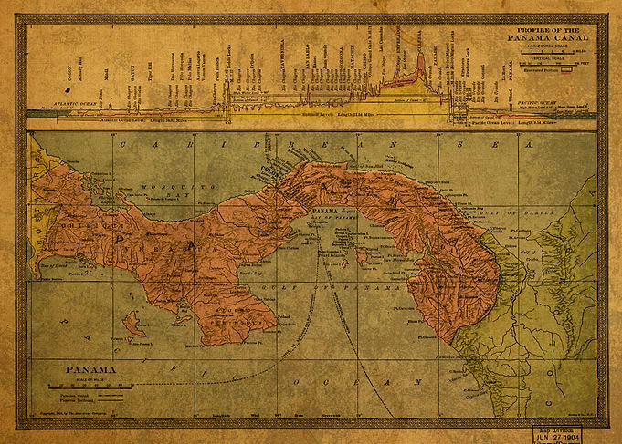 Map of Panama Canal 1904