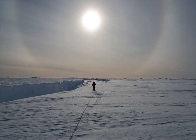 sun halo above a chasm