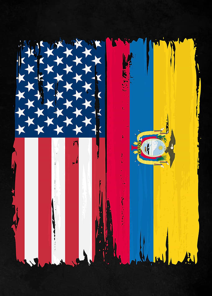 USA Ecuador Split Flag