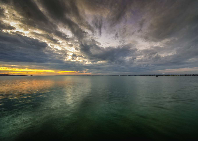 Sunset over the lake