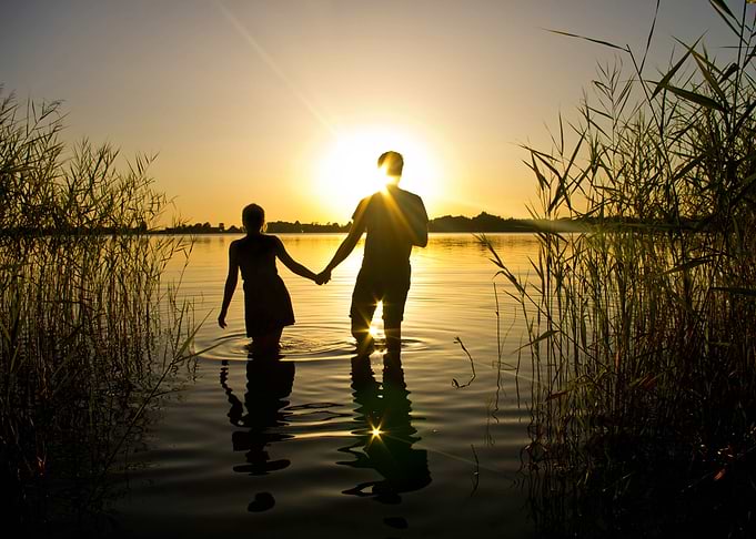 Sweethearts at sunset