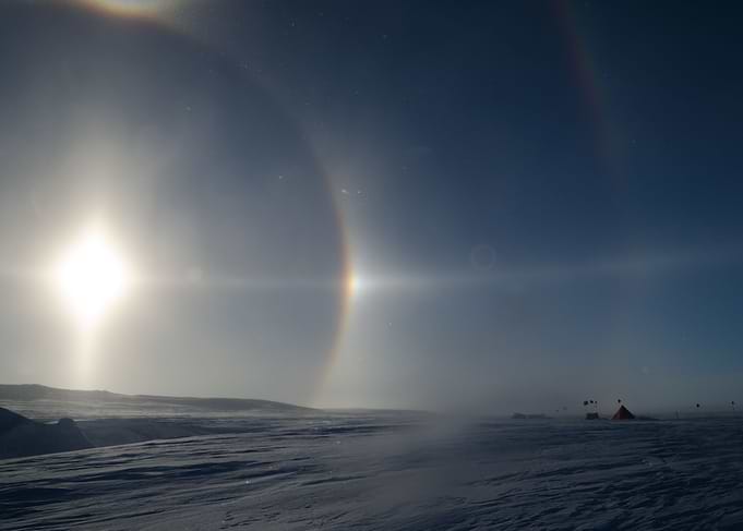 sun halo at a polar base c