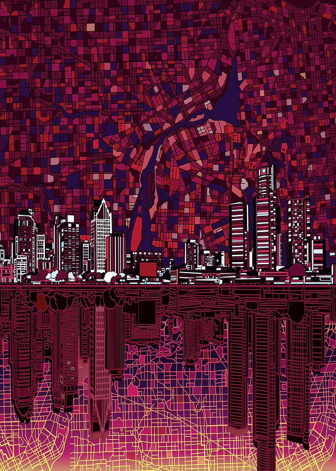 detroit city abstract 2