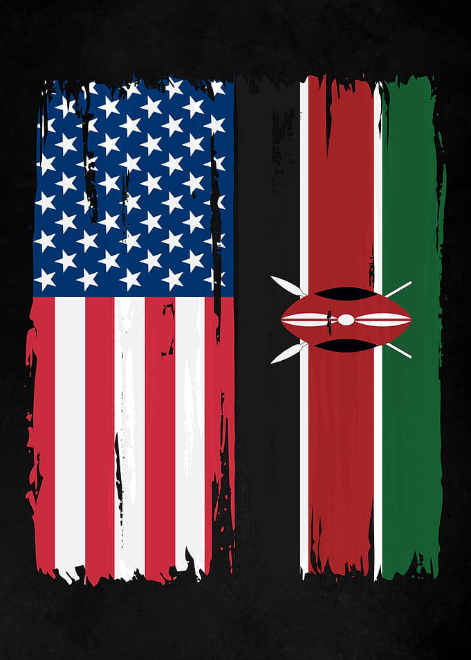 USA Kenya Split Flag