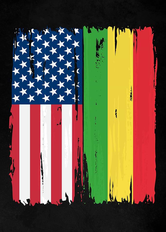 USA Mali Split Flag