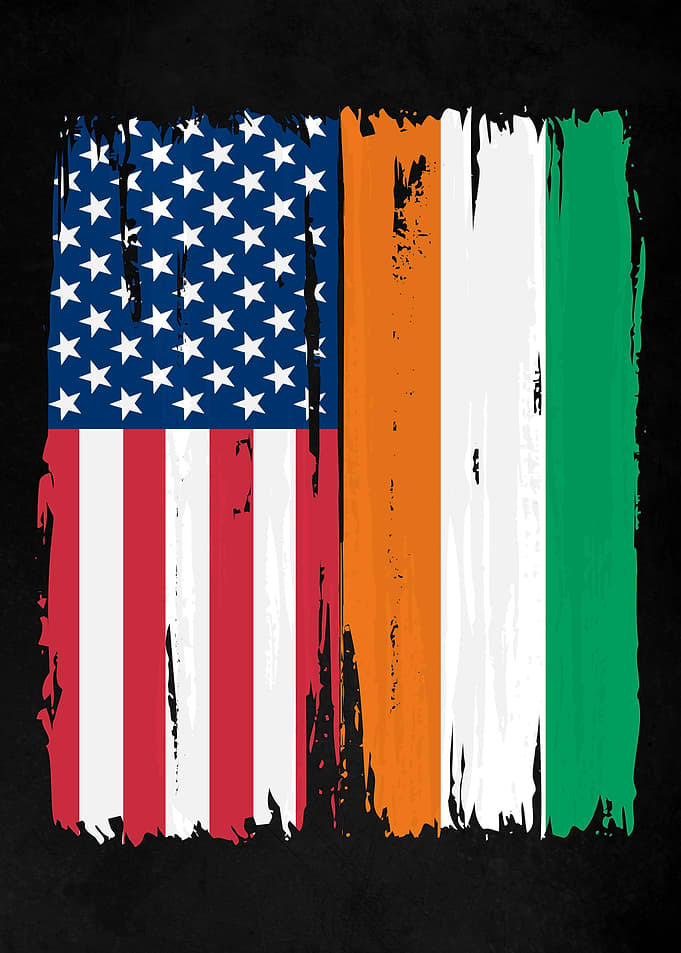 USA Ivory Coast Split Flag