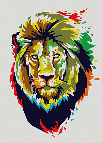 Lion Head in WPAP style