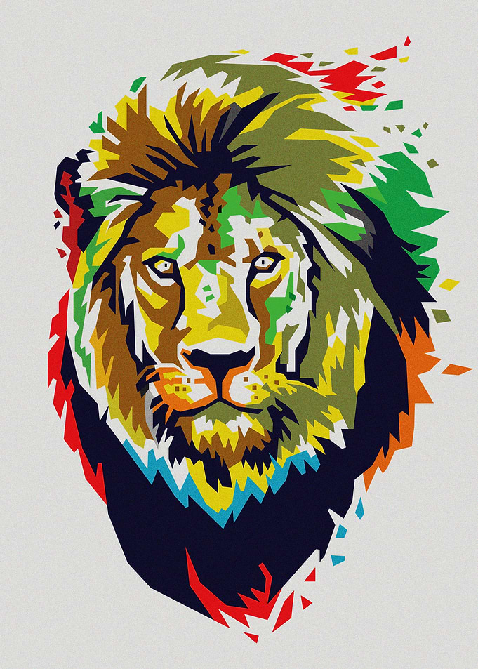 Lion Head in WPAP style