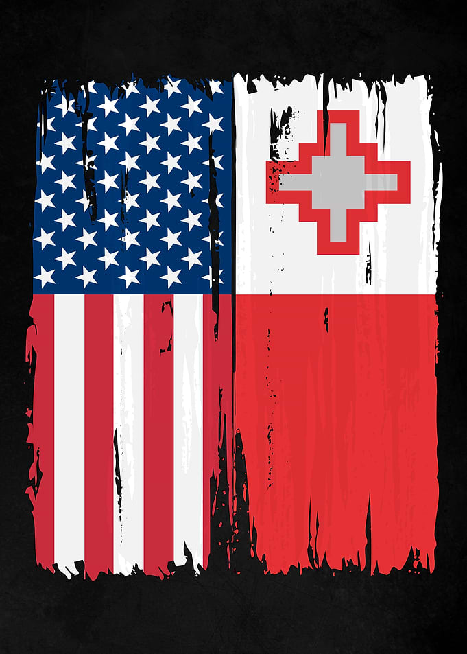 USA Malta Split Flag