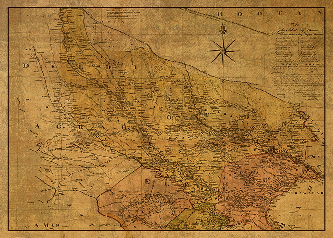 Old Map of Bhutan